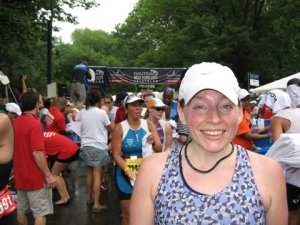 Dazed but happy at the finish (Photo credit: The Boyfriend)